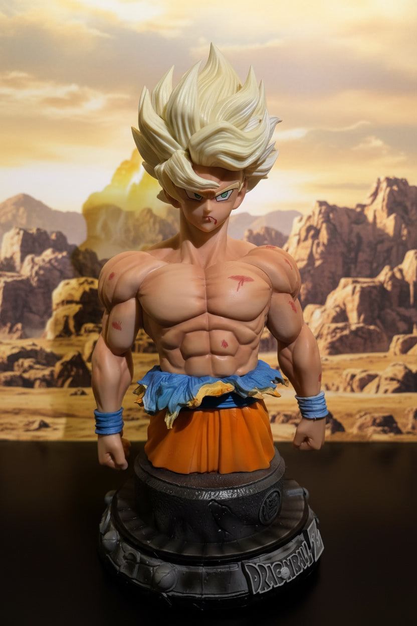 Dragon Ball Z Super Saiyan Goku 43cm Premium Figure with Interchangeable Bust