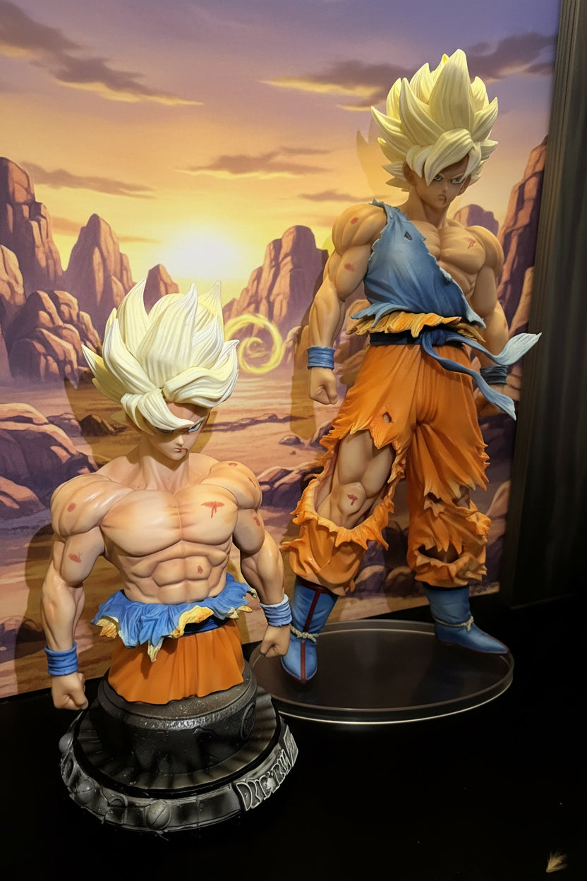 Dragon Ball Z Super Saiyan Goku 43cm Premium Figure with Interchangeable Bust