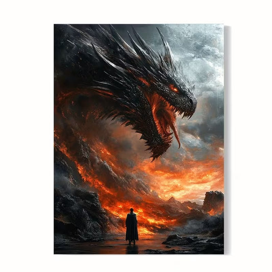 Game of Thrones Drogon 40×60 Framed Canvas